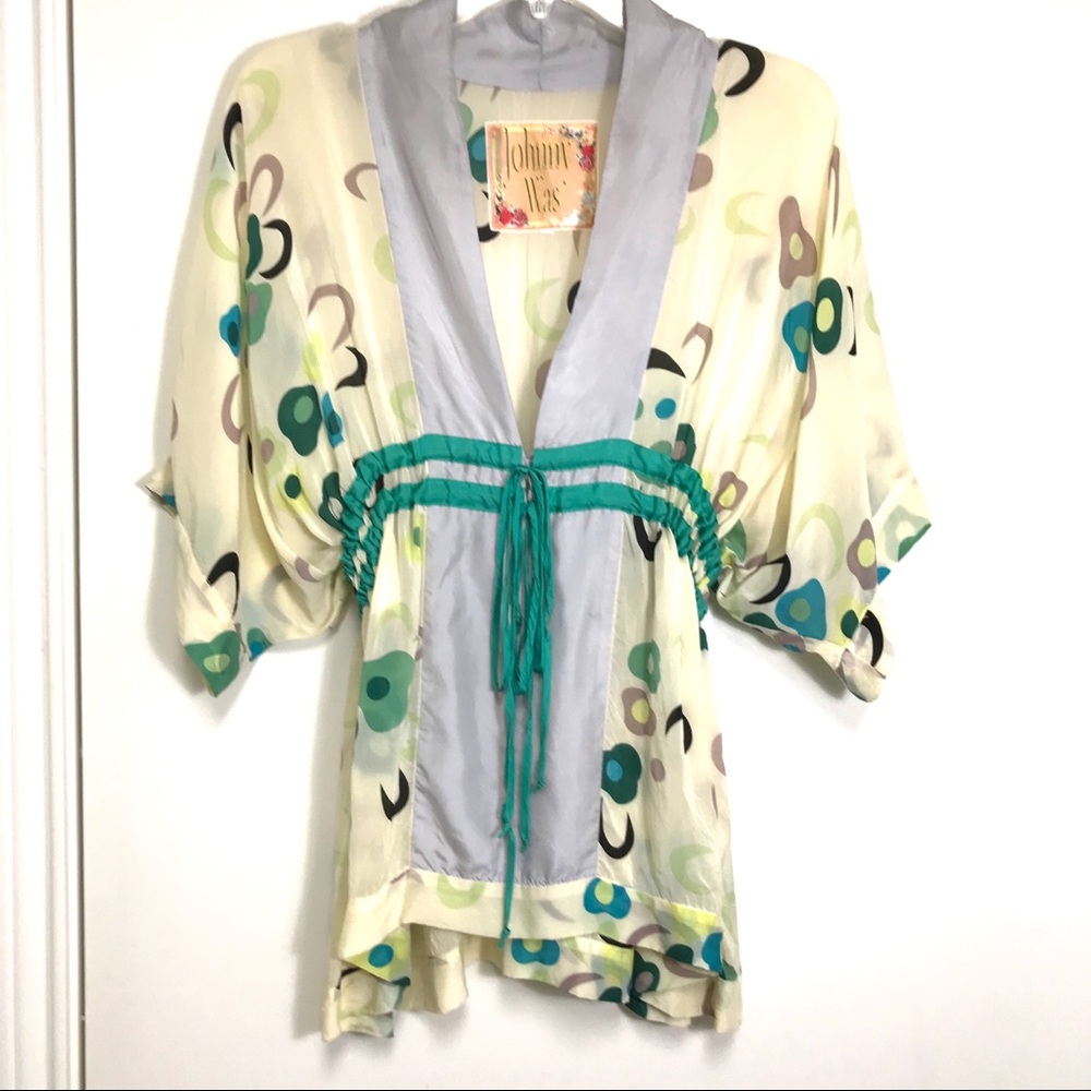 Johnny Was Silk Kimono Style Top